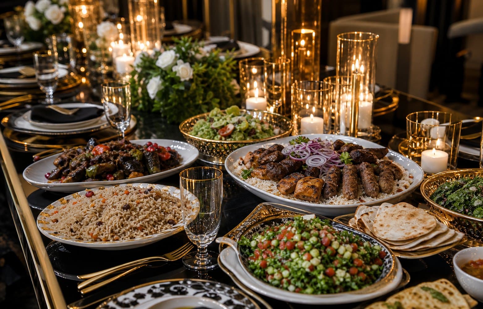 Armenian-style food and practical serving setup for the family