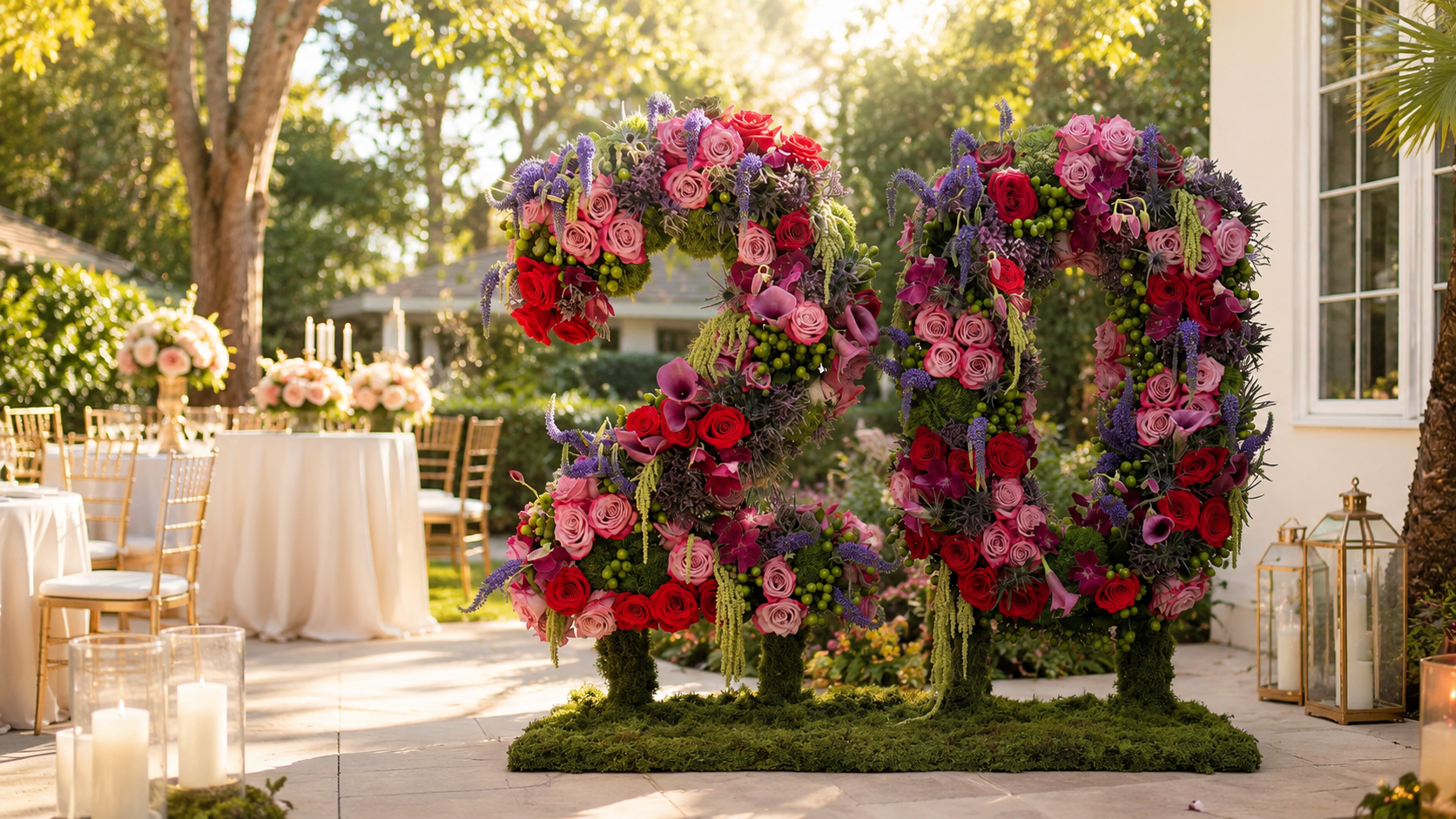 Flowers event service in day lighting