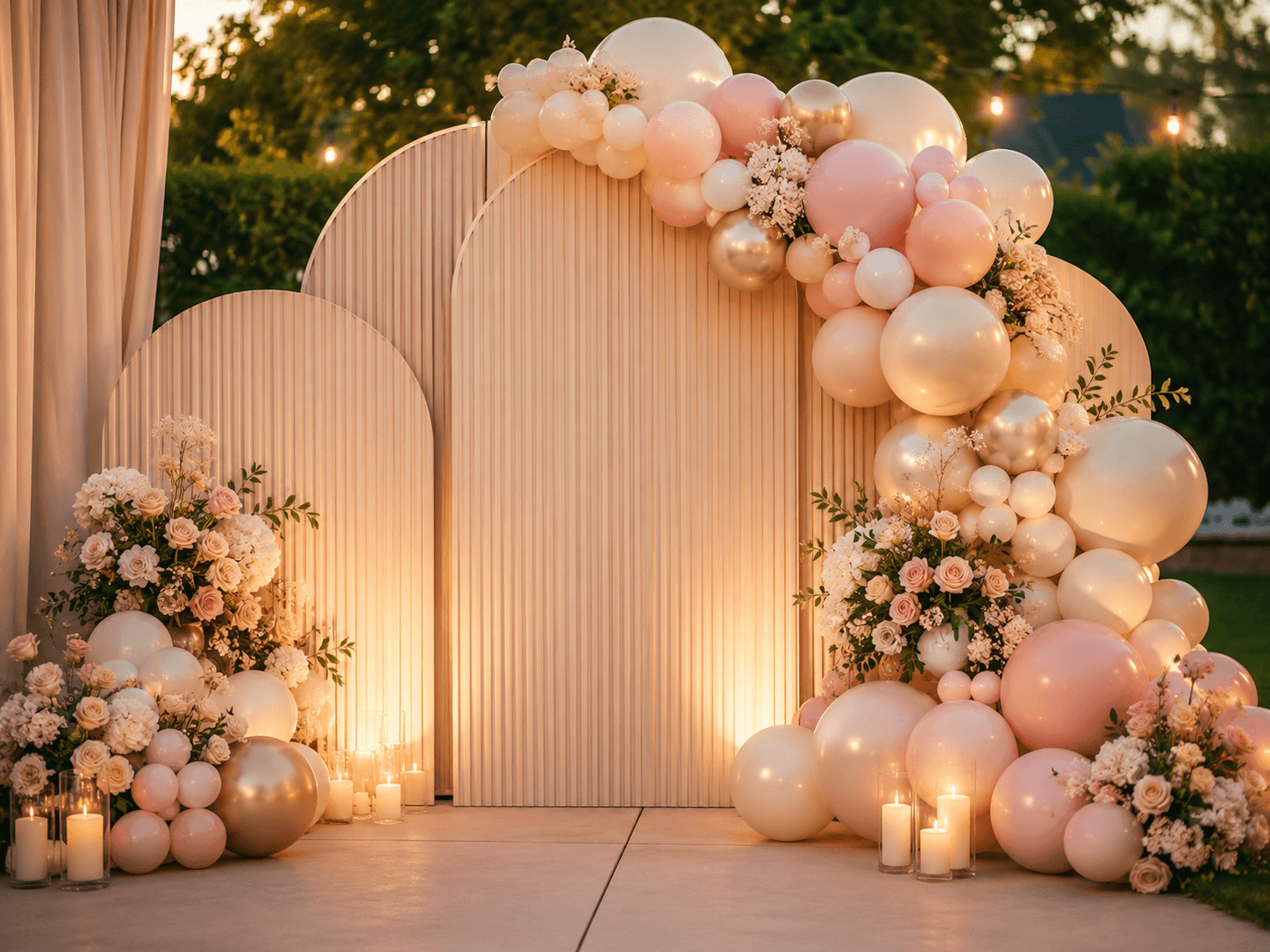Balloons & Backdrops event service in night lighting