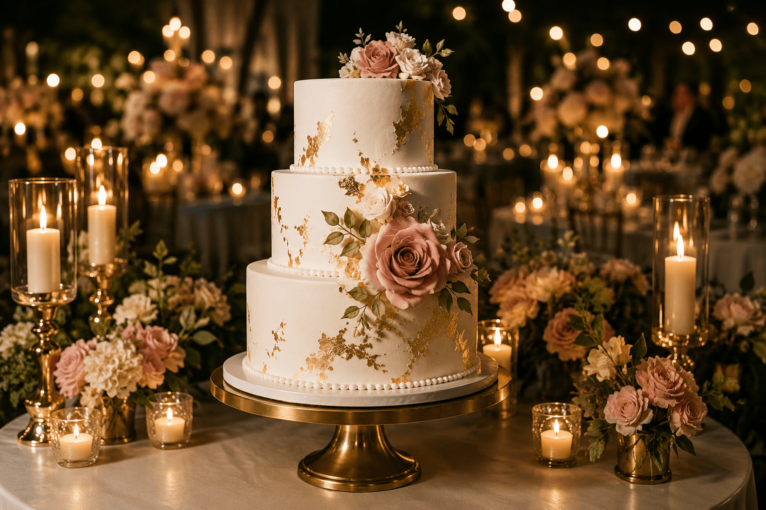 Cakes & Desserts event service in night lighting