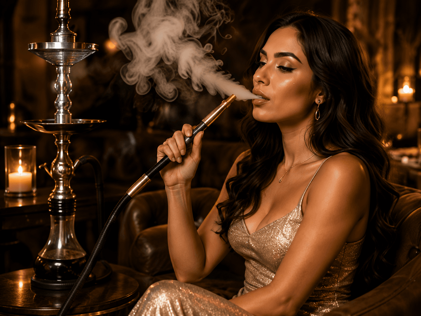 Hookah Catering event service in night lighting