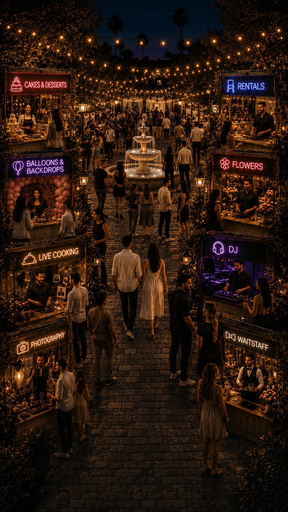 ARMOS LA Vendor Plaza night celebration