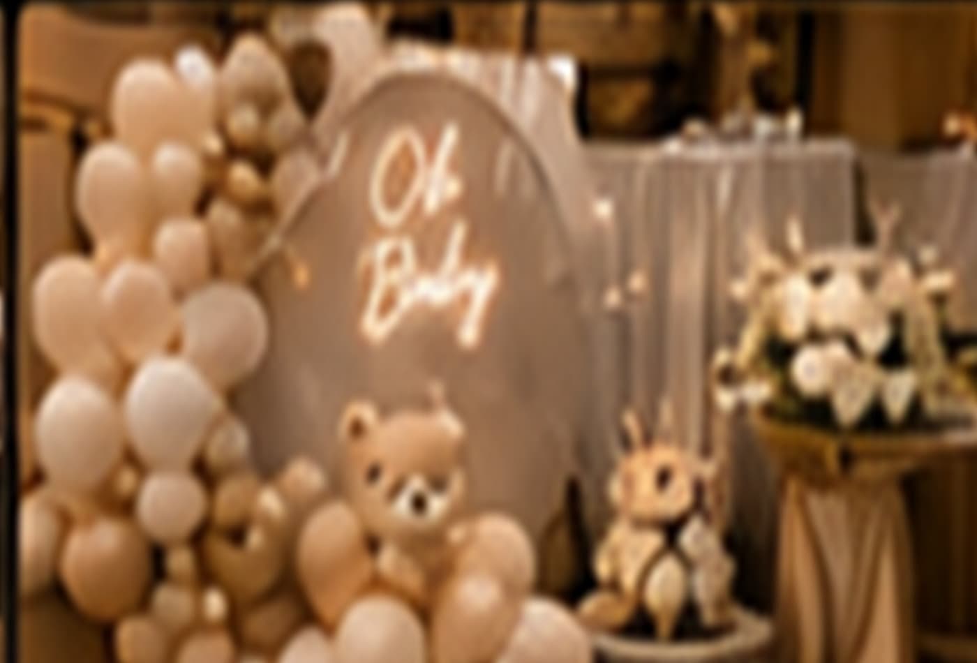 Dessert vendor display prepared for a backyard gender reveal